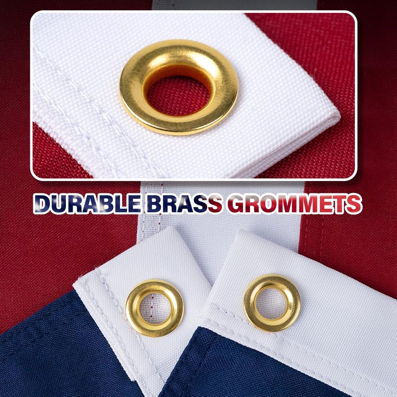 MVPRING American Flag 6x10 FT TearProof Series, Heavy Duty Tough Spun Polyester USA Flags High Wind for Outside Outdoor with Durable Embroidered Stars Sewn Stripes Brass Grommets - Image 4